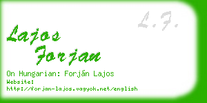 lajos forjan business card